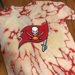 Distressed Tampa Bay bucs tie dye shirt
